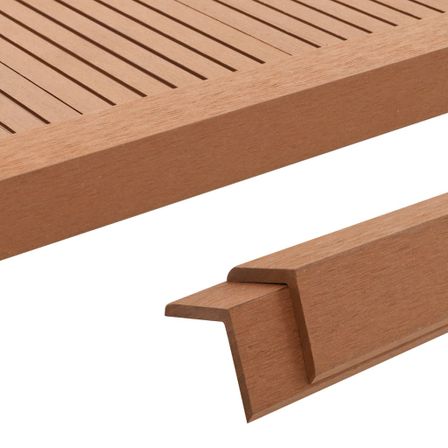 Cornière de terrasse 5 pcs WPC 170 cm Marron clair