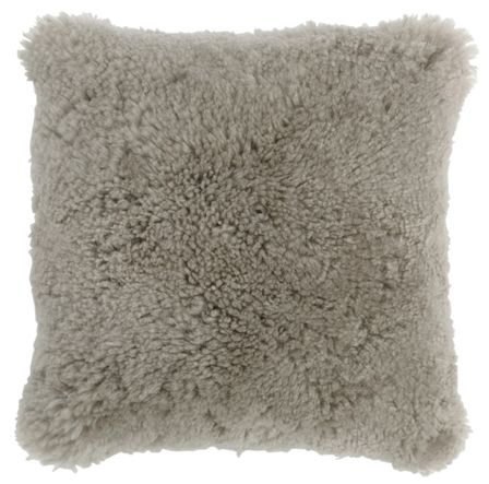 Coussin carré peau de mouton gris clair Clary 40 x 40 cm