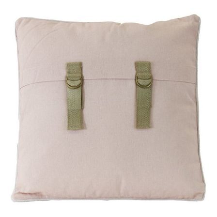 Coussin carré shabby chic coton et polyester rose Djamelia
