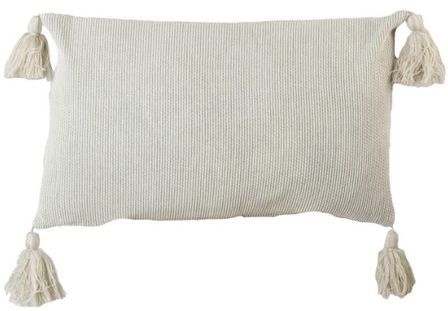 Coussin coton et polyester beige Eva