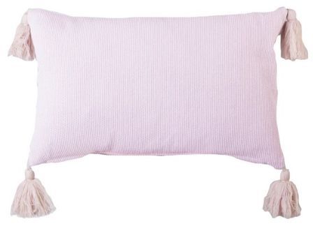 Coussin coton et polyester rose Eva