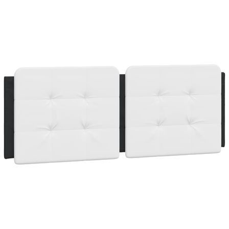 Coussin de tête de lit blanc et noir 140 cm similicuir