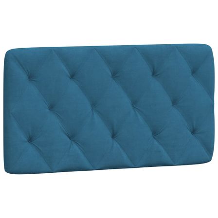 Coussin de tête de lit bleu 100 cm velours