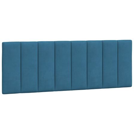 Coussin de tête de lit bleu 140 cm velours