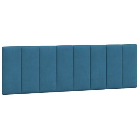 Coussin de tête de lit bleu 160 cm velours