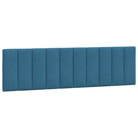 Coussin de tête de lit bleu 180 cm velours