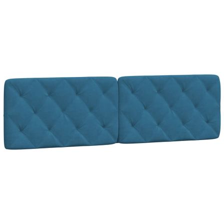Coussin de tête de lit bleu 180 cm velours