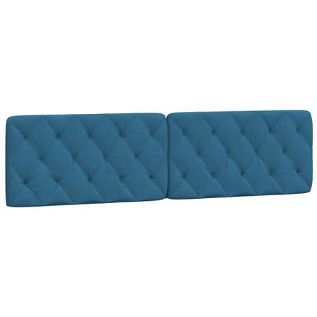Coussin de tête de lit bleu 200 cm velours