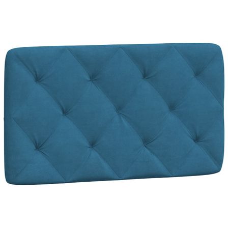 Coussin de tête de lit bleu 80 cm velours