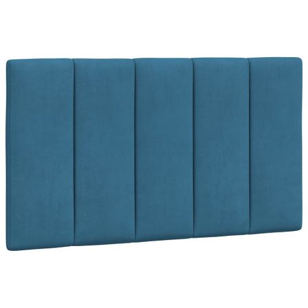 Coussin de tête de lit bleu 90 cm velours