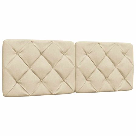 Coussin de tête de lit crème 140 cm tissu