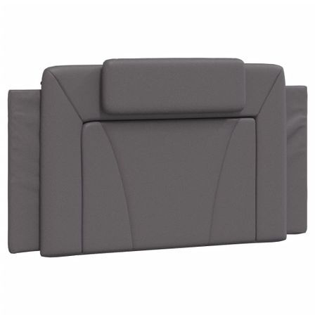 Coussin de tête de lit gris 100 cm similicuir