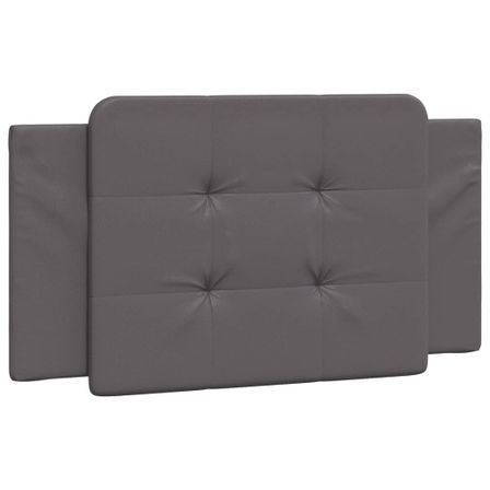 Coussin de tête de lit gris 100 cm similicuir