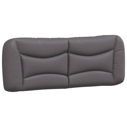 Coussin de tête de lit gris 120 cm similicuir