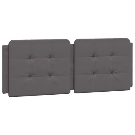 Coussin de tête de lit gris 120 cm similicuir