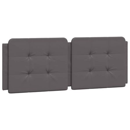 Coussin de tête de lit gris 140 cm similicuir