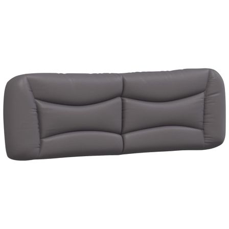 Coussin de tête de lit gris 160 cm similicuir