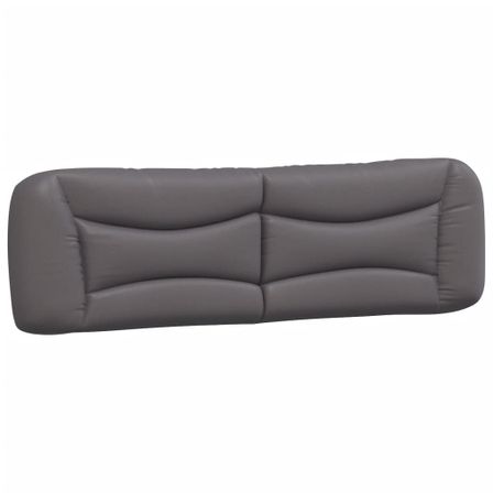 Coussin de tête de lit gris 180 cm similicuir