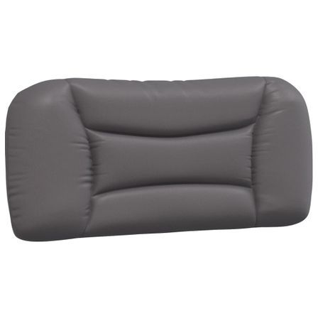 Coussin de tête de lit gris 80 cm similicuir