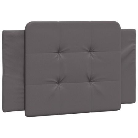 Coussin de tête de lit gris 80 cm similicuir