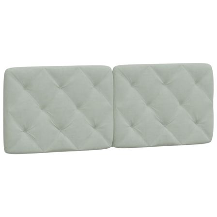 Coussin de tête de lit gris clair 140 cm velours