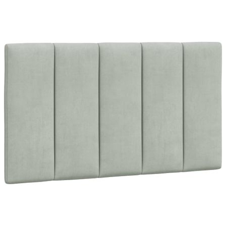 Coussin de tête de lit gris clair 80 cm velours
