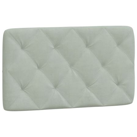 Coussin de tête de lit gris clair 80 cm velours