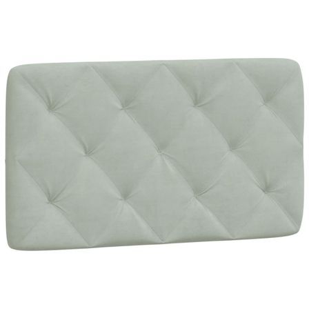 Coussin de tête de lit gris clair 90 cm velours