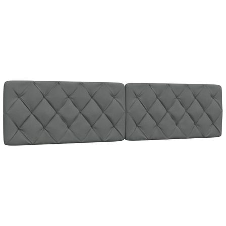 Coussin de tête de lit gris foncé 200 cm tissu