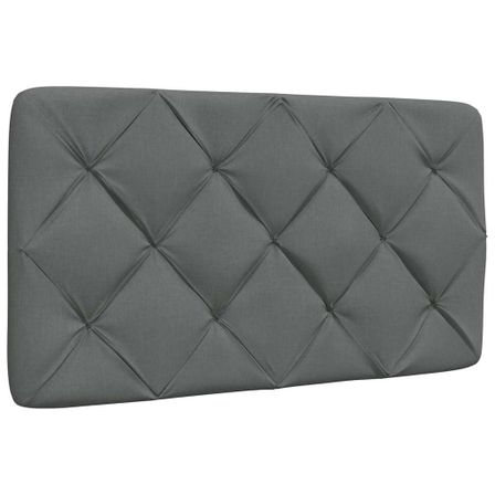 Coussin de tête de lit gris foncé 80 cm tissu