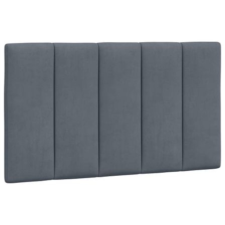 Coussin de tête de lit gris foncé 80 cm velours