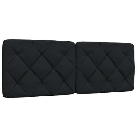 Coussin de tête de lit noir 120 cm tissu