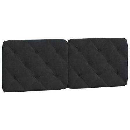 Coussin de tête de lit noir 120 cm velours