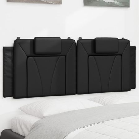 Coussin de tête de lit noir 140 cm similicuir