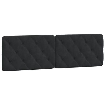 Coussin de tête de lit noir 160 cm velours