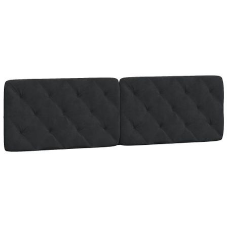 Coussin de tête de lit noir 180 cm velours