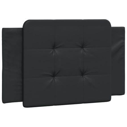 Coussin de tête de lit noir 80 cm similicuir