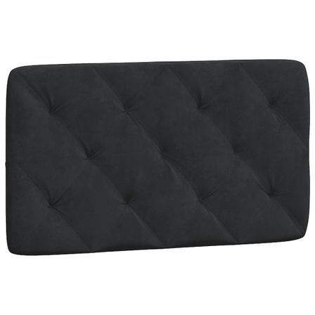 Coussin de tête de lit noir 80 cm velours