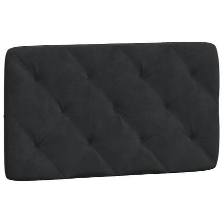 Coussin de tête de lit noir 90 cm velours