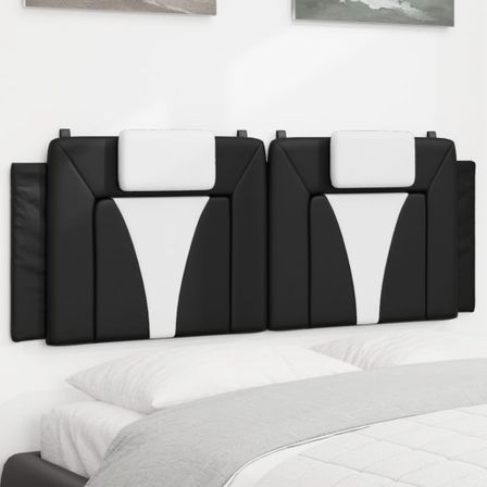 Coussin de tête de lit noir et blanc 140 cm similicuir
