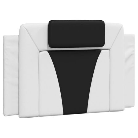 Coussin de tête de lit noir et blanc 80 cm similicuir