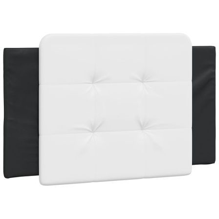Coussin de tête de lit noir et blanc 80 cm similicuir