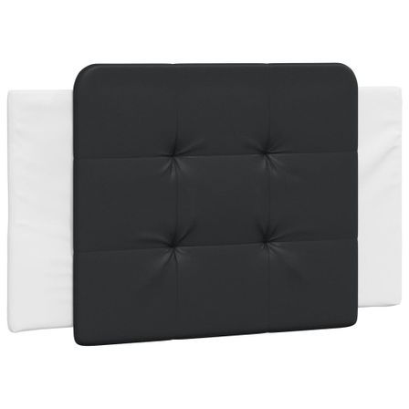 Coussin de tête de lit noir et blanc 80 cm similicuir