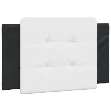 Coussin de tête de lit noir et blanc 90 cm similicuir