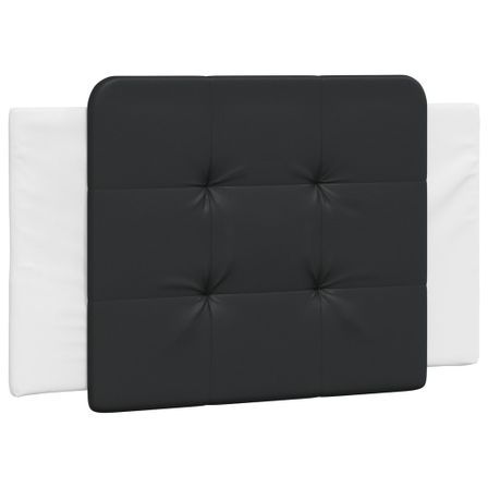 Coussin de tête de lit noir et blanc 90 cm similicuir