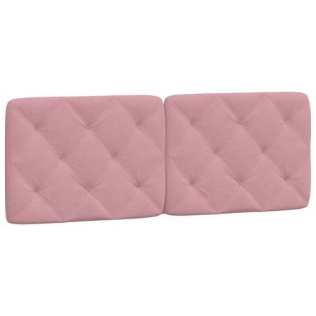 Coussin de tête de lit rose 120 cm velours