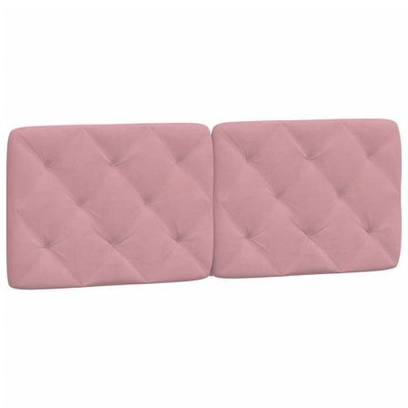 Coussin de tête de lit rose 140 cm velours