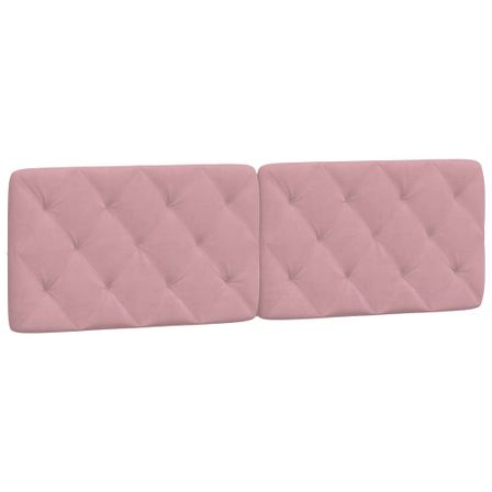 Coussin de tête de lit rose 160 cm velours