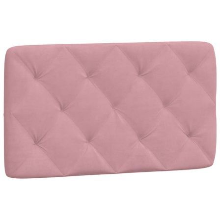 Coussin de tête de lit rose 80 cm velours