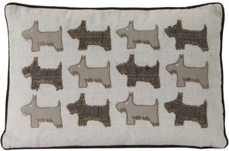 Coussin rectangulaire shabby chic coton et polyester écru Danny